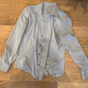 Kit and Ace Court Stretch Button Down Chambray Medium